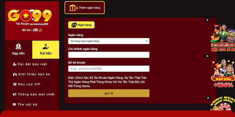 Nắm rõ các bước rút tiền GO99 để làm gì